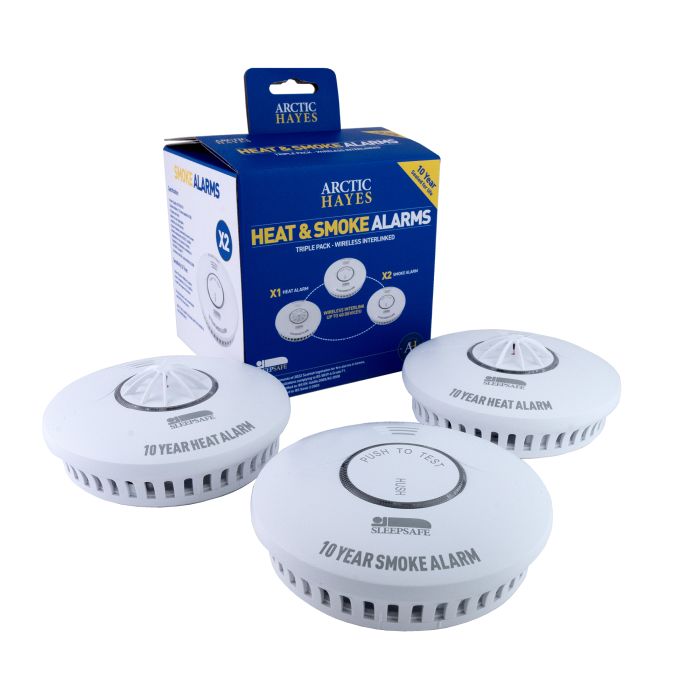 Wireless Interlinked Smoke & Heat Alarm Triple Pack